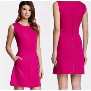 Diane von Furstenberg‎ Carpreena Mini Dress Size 8 Sheath Pockets Career Pink
